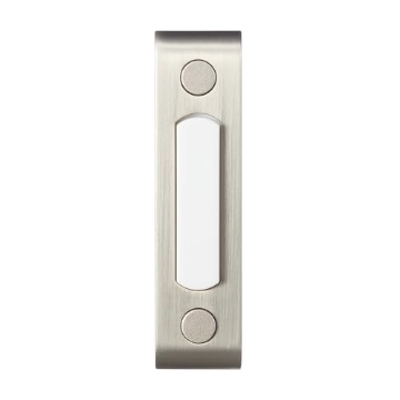 Picture of Heath Zenith 18000217 Heath Zenith Wired Push Doorbell Button, Satin, Nickel, Lighted, Metal, Surface Mount, Home Improvement, Outdoor, House, Décor (EA)