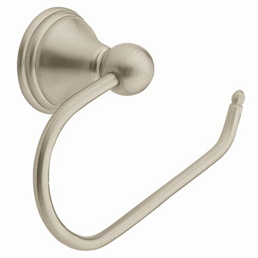 Picture of Moen DN8408BN Moen Preston Collection Spot Resist Brushed Nickel Single Post Toilet Paper Holder, Wall Mounted Toilet Roll Holder, DN8408BN (EA)