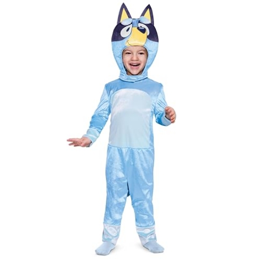 Picture of Disguise DG121079M Disguise Bluey Costume for Kids, Official Bluey Character Outfit with Jumpsuit and Headpiece, Classic Toddler Size Medium (3T-4T) (EA)