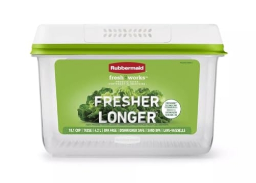 Picture of RUBBERMAID COMMERCIAL 2114818 Rubbermaid FreshWorks Saver, Large Produce Storage Container, 18.1-Cup, Clear (EA)