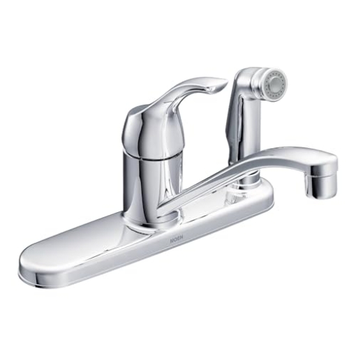 Picture of Moen 87605 MOEN CA87554C Adler Low Arc Kitchen Faucet with Side Spray in Chrome (EA)