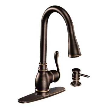Picture of Moen CA87003BRB Moen CA87003BRB Single Handle Kitchen Faucet with Pullout Spray from the Anabelle Collection, Mediterranean Bronze (EA)