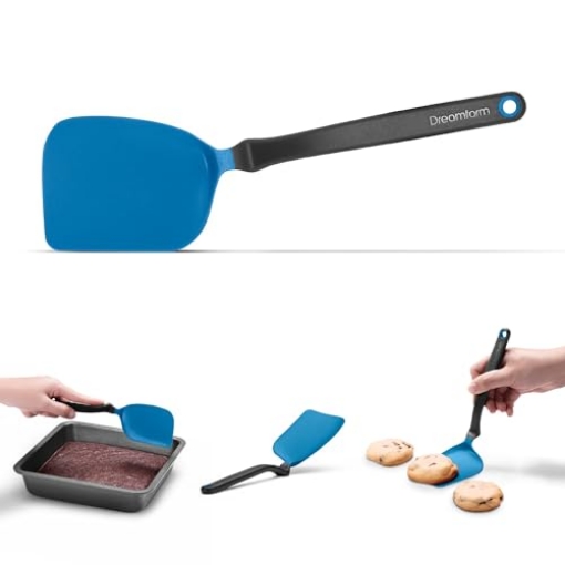Picture of DREAMFARM INC DFCU8906 Dreamfarm Mini Chopula Non-Stick-Safe Super-Flexible Sit-Up Spatula with Strong Flat Edge to Separate Food - 9" Classic Blue (EA)
