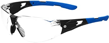 Picture of General Tools Mfg Co In GE205CAF General Electric GE Safety Glasses, ANSI Z87.1, 05 Series, Anti-scratch Lens, 99.9% UV Protection, EN 166, 12 Pack (Black/Blue, Clear Anti-fog) (EA)