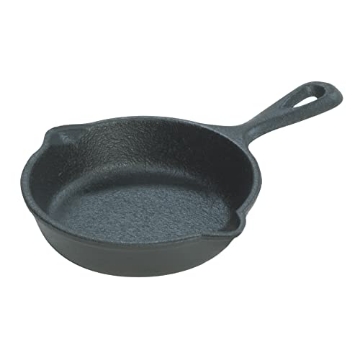 Picture of Lodge Cast Iron LMS3 Lodge 3.5 Inch Miniature Cast Iron Pre-Seasoned Skillet – Signature Teardrop Handle - Use in the Oven, on the Stove, on the Grill, or Over a Campfire, Black (EA)