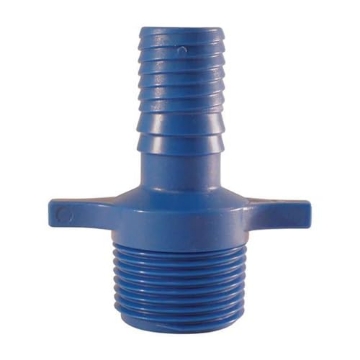 Picture of APOLLO INVESTMENT HOLDING ABTME34 Blue Twisters Apollo 3/4 in. Insert x 3/4 in. Dia. MPT Acetal for Pressure Applications Elbow (EA)