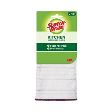 Picture of Scotch-Brite 9032-2 Kitchen Cleaning Cloth, Microfiber, White, 2/Pack, 12 Packs/Carton (PK-12-EA)