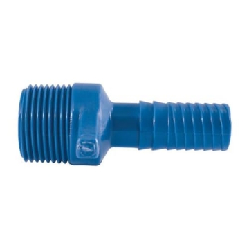 Picture of APOLLO INVESTMENT HOLDING ABTMA1234 BLUE TWISTER Apollo 1/2 in. Insert x 3/4 in. Dia. Insert Acetal for Pressure Applications Male Adapter (EA)