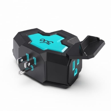 Picture of 360 Electrical 3E0781-AQG6NA Heavy-Duty 3-Outlet Outdoor Adapter PowerHub - Aqua/Grey (EA)