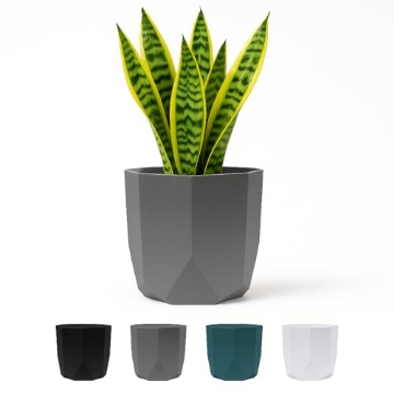 Picture of Bloem, Lcc. TXT08908 Bloem Tuxton Hexagon Planter: 8" - Charcoal - Modern Unique Geometic Small Planter, Durable Resin, Modern Design, Optional Drainage Holes, for Indoor & Outdoor Use, Gardening, 1.7 Gallon Capacity (EA)