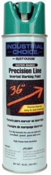 Picture of Rustoleum 1834838 Rust-Oleum 1834838 M1800 Water-Based Precision-Line Inverted Marking Paint Aerosol, Safety Green, Lot of 12 (PK-12-EA)