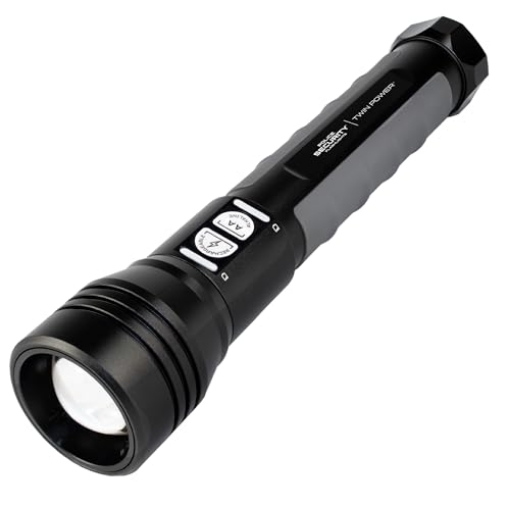 Picture of LB MARKETING INC 97715 Police Security Twin Power 2000 Lumen LED Flashlight - Choose Your Power - Ultra-Bright Rechargeable w/Backup Battery, 13 Hour Runtime, Water & Impact Resistant – Emergencies, Camping, Hiking (EA)