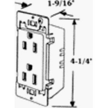 Picture of US HARDWARE E-120C Ush Duplex Receptacle 1 - 9/16" X 4 - 1/4" White (EA)