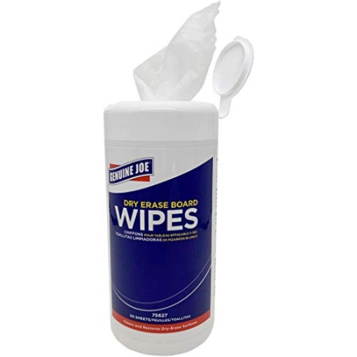 Picture of GJO GJO75627 Genuine Joe, GJO75627, Dry Erase Board Cleaning Wipes, 1 Each, White (EA)