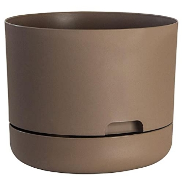 Picture of RUGG MANUFACTURING CORP LR1006-FG Rugg Round Self Watering Planter with Built-in Saucer, UV Resistant Polyresin Pot, 10" Long-Term Water Storage Plant Pot Indoor Outdoor Pots with Drainage Holds & Saucer for Garden Home (Forest Green) (EA)