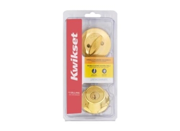 Picture of Kwikset 96600-768 Kwikset SmartKey Security Polished Brass Metal Single Cylinder Deadbolt (EA)