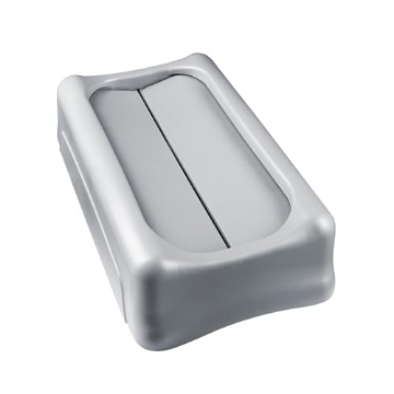 Picture of RUBBERMAID COMMERCIAL FG267360GRAY Rubbermaid Commercial Products SLIM JIM Swing Lid for Use with 16/23 GAL Vented Slim Jim Containers, for Kitchens/Classrooms/Offices/Back of House, Black (EA)