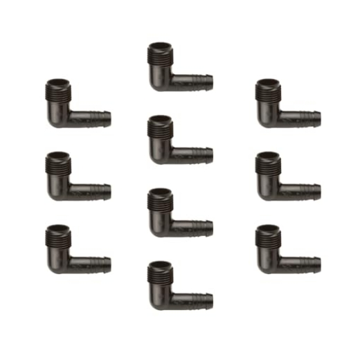 Picture of Rain Drip SWGE10 Rain Bird SWGE050B EZ Pipe/Swing Pipe Elbow Fitting, 1/2" Male Pipe Thread x 1/2" Barb, 10-Pack (PK-10-EA)