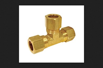 Picture of JMF COMPANY 4503868 JMF 3/8 in. Compression x 3/8 in. Dia. Compression Yellow Brass Tee (PK-2-EA)