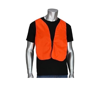 Picture of SAFETY WORKS SW46103-O Safety Works High Visibility Lightweight Mesh Safety Vest, ANSI Certified, Interior Phone Pocket, One Size Fits Most, Orange, (SW46103-O) (PK-3-EA)