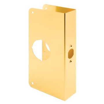Picture of Prime U 9548 Prime-Line U 9548 Brass Lock and Door Reinforcement Plate for 1-3/4 In. Thick Doors, Brass Finish (Single Pack) (EA)