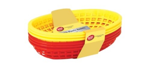 Picture of TABLECRAFT PRODUCTS COMPANY INC H1074RY-6 TableCraft 6 Piece Assorted Sandwich & Fry Basket Set, 9", Red & Yellow (EA)