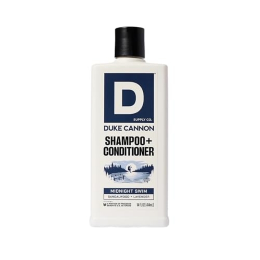 Picture of DUKE CANNON - HC21-MNTS14 Duke Cannon Supply Co. 2-in-1 Hair Wash - Masculine Scent - Gentle Cleansing Hair Wash For Men - Stimulating Hair Shampoo & Conditioner - Strengthens Hair - Midnight Swim Shampoo/Conditoner (14 oz) (EA)