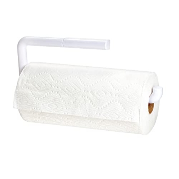 Picture of IDESIGN 35001 iDesign Plastic Wall Mounted Metal Paper Towel Holder, Roll Organizer for Kitchen, Bathroom, Craft Room, 13" x 5" - White (EA)