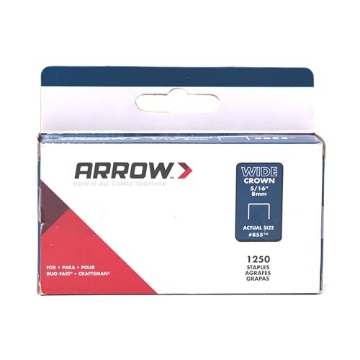 Picture of ARROW FASTENER CO LLC 855SP Arrow 855 Heavy Duty Wide Crown Staples for Craftsman and Duo-Fast Staple Guns, Galvanized Steel Construction, 1250 Pack, Leg Length 5/16-Inch, Crown Width 1/2-Inch (EA)