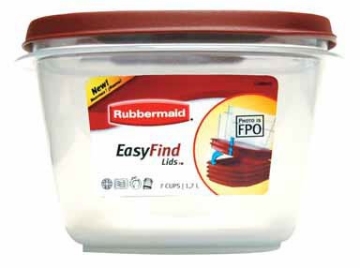 Picture of RUBBERMAID COMMERCIAL 2030330 Rubbermaid 1777088 7 Cup Square Chili Red Easy Find™ Container (EA)