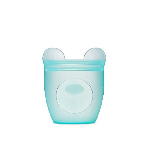 Picture of ZIP TOP Z-BSCB-03 Zip Top Reusable 100% Silicone Baby + Kid Snack Containers - The only containers that stand up, stay open and zip shut! No Lids! Made in the USA - Teal Bear (PK-6-EA)