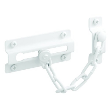 Picture of Prime U 9852 Prime-Line U 9852 Chain Door Guard, Stamped Steel w/Steel Chain, White Painted Finish (Single Pack) (EA)