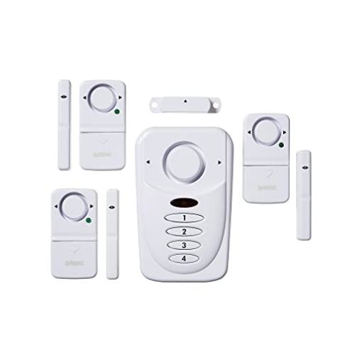 Picture of Sabre HS-WAK SABRE Door and Window Alarm Kit, 120 dB Alarm, Audible Up To 1,580-Feet (480-Meters), Chime, Away, Home And Panic Modes, Sensors Work On Left And Right Hinged Doors, Low Battery Indicator (EA)