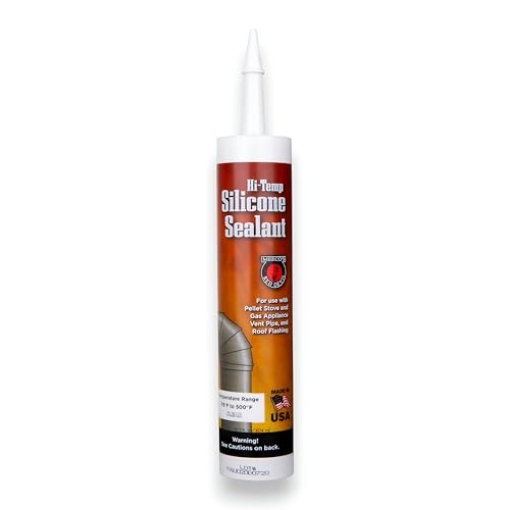 Picture of MEECO'S 601C Meeco's Red Devil 601C Clear High-Temperature Silicone Sealant for Pellet Stove Flues & Gas Vent Pipes (10.3 fl oz Cartridge) - Ready to Use - Made in The USA (EA)
