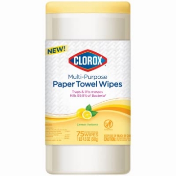 Picture of CLOROX(R) CLO32578 CLOROX 32578 Multi-Purpose Paper Towel Wipe, Lemon Verbena Scent, 75-Ct. - Quantity 6 (PK-6-EA)