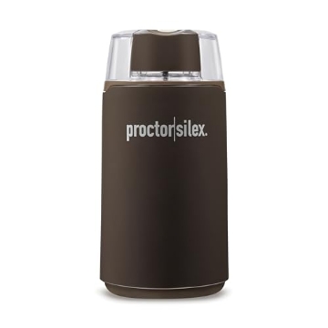 Picture of Proctor Silex 80300PS Proctor Silex Electric Coffee Grinder for Beans, Spices and More, Stainless Steel Blades, 12 Cups, Brown (EA)