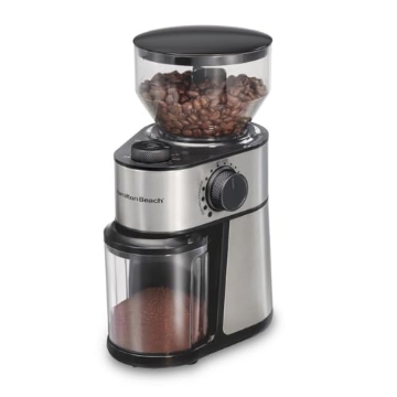 Picture of Hamilton Buhl 80385 Hamilton Beach Electric Burr Coffee Grinder with Large 16oz Hopper & 18 Settings For 2-14 Cups, Stainless Steel (80385) (EA)
