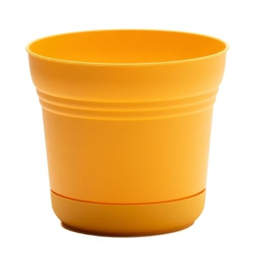 Picture of Bloem, Lcc. SP1023 Bloem Saturn 10" Earthy Yellow Round Resin Planter Pot with Snap-in Saucer for Indoor and Outdoor Gardening (EA)