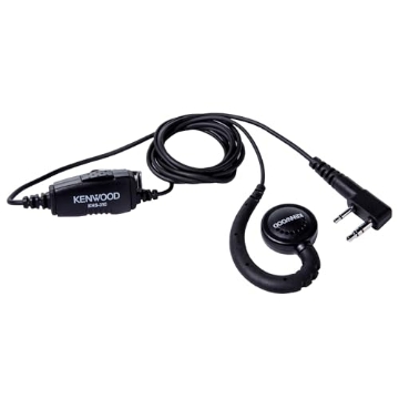 Picture of Kenwood KHS-31C KENWOOD KHS-31C C-Ring Walkie Talkie Earpiece with Mic with PTT & Clip Microphone, Durable & Lightweight, Long Cable, VOX Compatible, Supports KENWOOD ProTalk, FreeTalk & 2-Pin Connector Radios (EA)