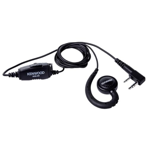 Picture of Kenwood KHS-31C KENWOOD KHS-31C C-Ring Walkie Talkie Earpiece with Mic with PTT & Clip Microphone, Durable & Lightweight, Long Cable, VOX Compatible, Supports KENWOOD ProTalk, FreeTalk & 2-Pin Connector Radios (EA)