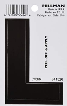 Picture of HILLMAN 841526 3" BLK L Vinyl ADHV 1PC6 (PK-6-EA)