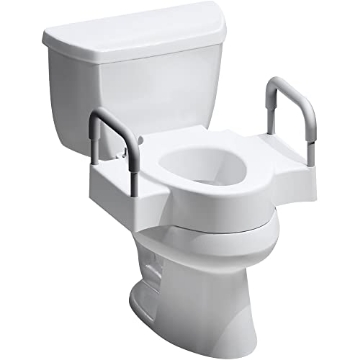 Picture of BEMIS INDEPENDENCE 7YA04505T 000 Bemis Rise 4.5" Raised Toilet Seat with Handles, Toilet Seat Riser for Seniors with Secure Hinges, Fits Round and Elongated (EA)