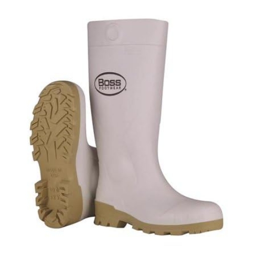 Picture of Boss Products Usa Llc B380-9005/9 Boss Unisex PVC Plain Boots White 9 US Waterproof 1 Pair 16 in. (EA)