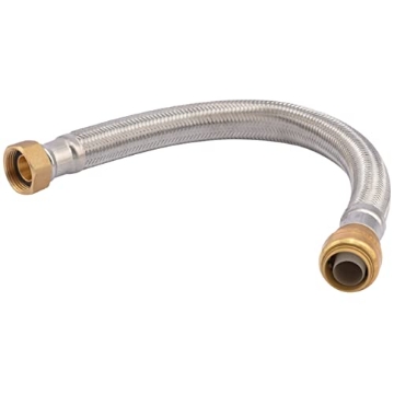 Picture of Shark Industries Ltd UR3088FX15 SharkBite 15 Inch Braided Flexible Water Heater Connector, 3/4 in Push-to-Connect x 3/4 in FIP, Stainless Steel, U3088FLEX15LF (EA)
