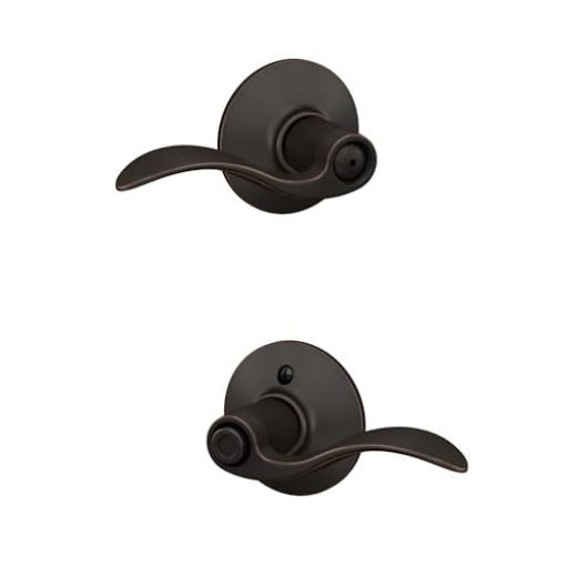 Picture of Ingersoll Rand F40ACC716 Schlage F40 ACC 716 Accent Door Lever, Bed & Bath Privacy Lock, Aged Bronze (EA)