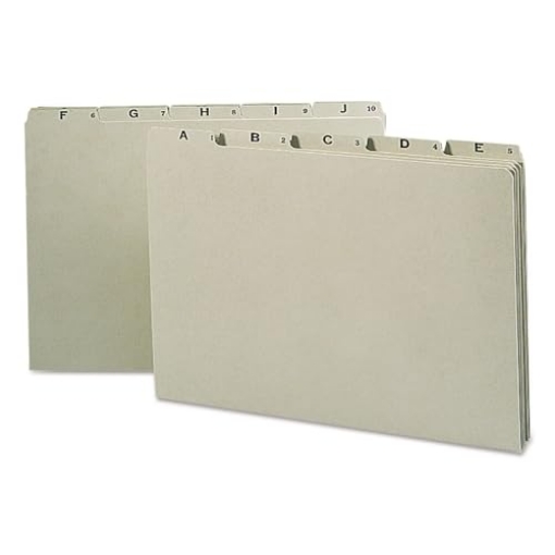 Picture of SMEADMFG 52376 Smead 100% Recycled Pressboard File Guides, 1/5-Cut Tab (A-Z), Legal Size, Gray/Green, Set of 25 (52376) (ST-25-EA)