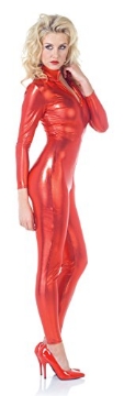 Picture of Underwraps Child Code UR29456RDMD Stretch Jumpsuit Costume Women's Long Sleeve Zipper Front Curve Hugging Metallic Stretch Jumpsuit (EA)
