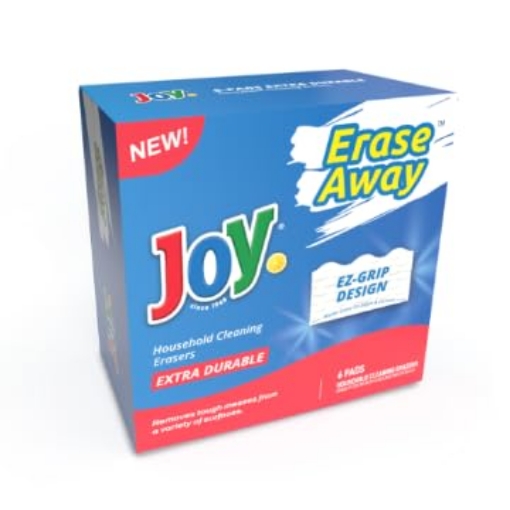 Picture of JOYSUDS JOYSU37 Joy Erase Away - Magic Eraser Sponge - Extra Durable - Melamine Foam Cleaning Pads for Walls, Kitchen, Bathrooms and Showers - 6 Count (EA)
