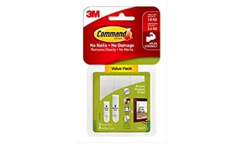 Picture of 3M 17203 Command Picture Hanging Strips Value Pack, 12 Pairs: 8-Medium, 4-Small Pairs, Decorate Damage-Free (PK-12-EA)