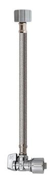 Picture of THE KEENEY MANUFACTURING COMPANY POLFC12K Quarter Turn Angle Valve 5/8-Inch OD by 12-Inch Stainless Steel Toilet Supply, Lead-Free, Quick Lock (EA)